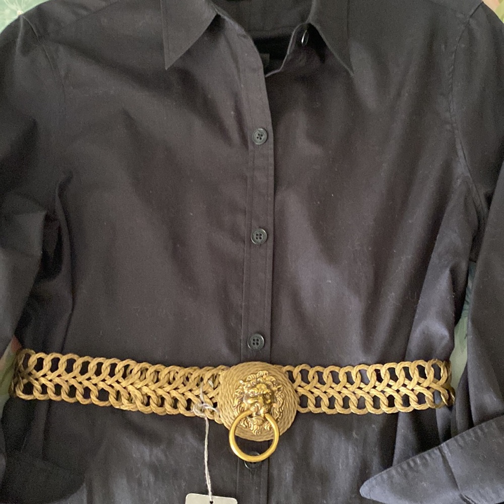 Vintage brass woven lions head belt - Picture 4 of 8